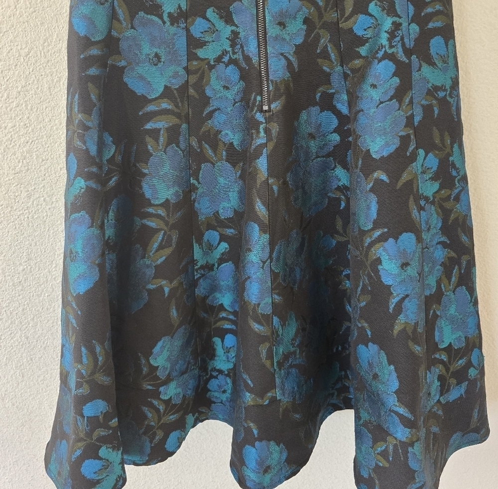 Antonio Melani Dress Womens Sz 4 Floral Fit&Flare Blue Black Whimsgoth - Picture 13 of 13